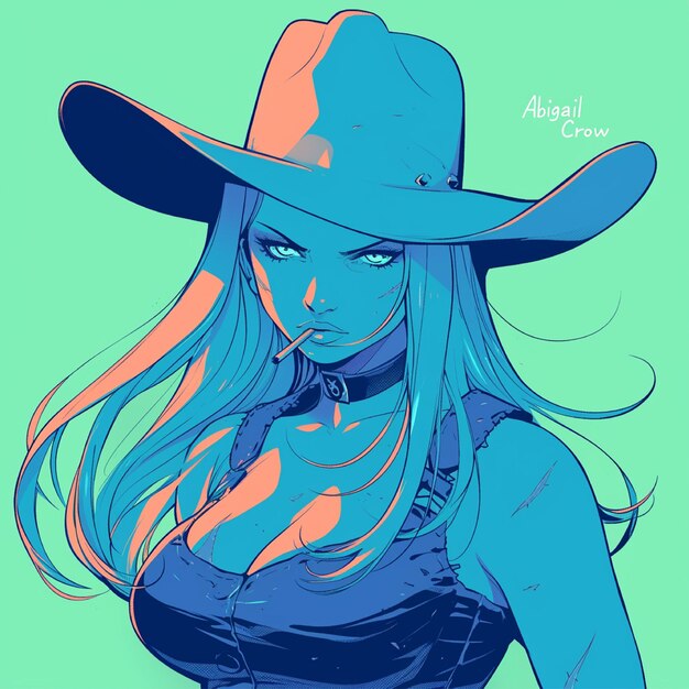 Vector beautiful cowgirl