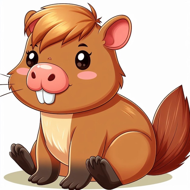 beautiful Cute Capybara Vector Cartoon illustration