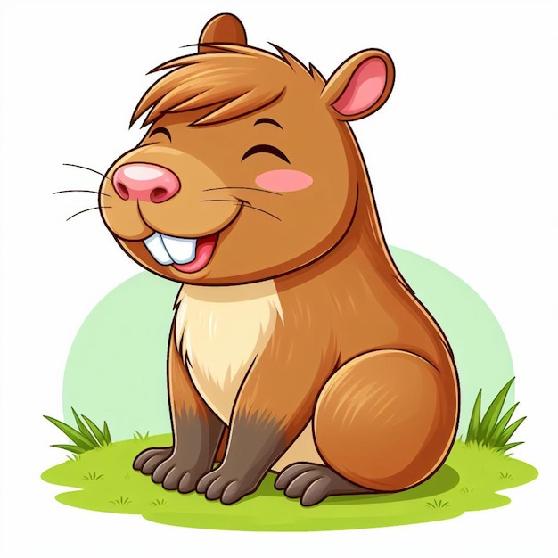 Vector beautiful cute capybara vector cartoon illustration