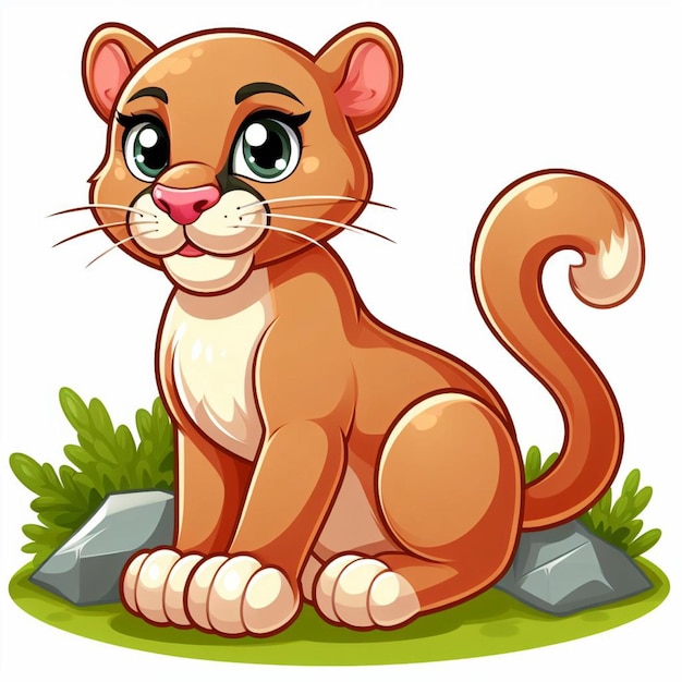 Bellissima cougar vector illustrazione dei cartoni animati