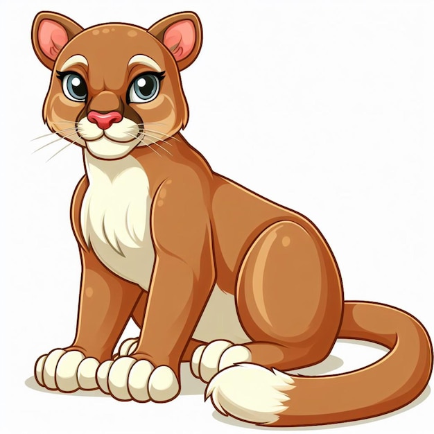 beautiful Cute Cougar Vector Cartoon illustration