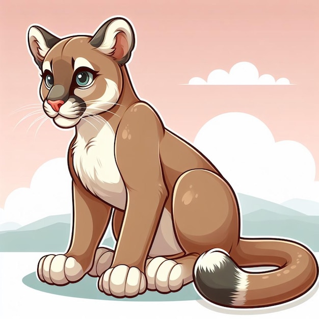 Bellissima cougar vector illustrazione dei cartoni animati