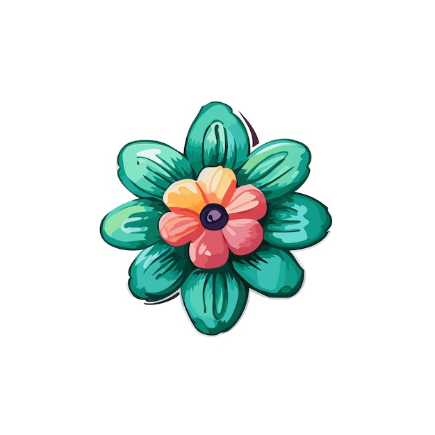 Beautiful cute flower sticker