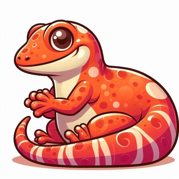 beautiful Cute Gecko Vector Cartoon illustration