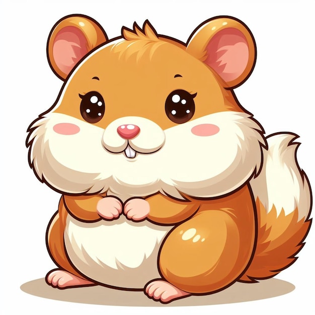 Vector beautiful cute hamster vector cartoon illustration