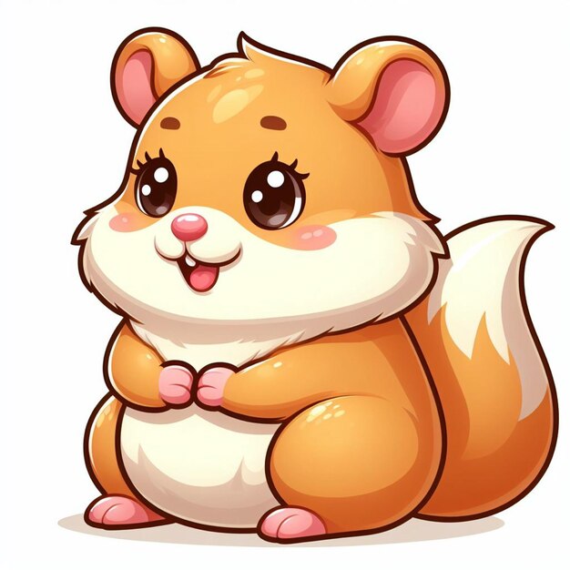 Vector beautiful cute hamster vector cartoon illustration