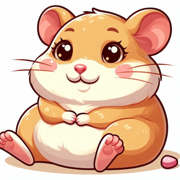 Vector beautiful cute hamster vector cartoon illustration