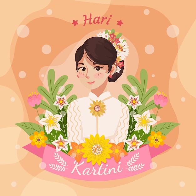 Beautiful cute kartini character