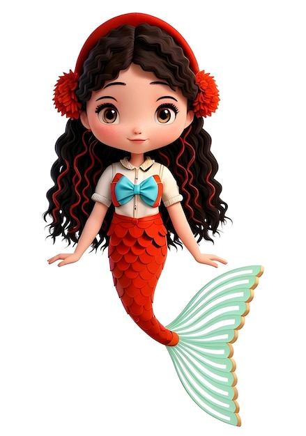 Beautiful Cute Mermaid Red