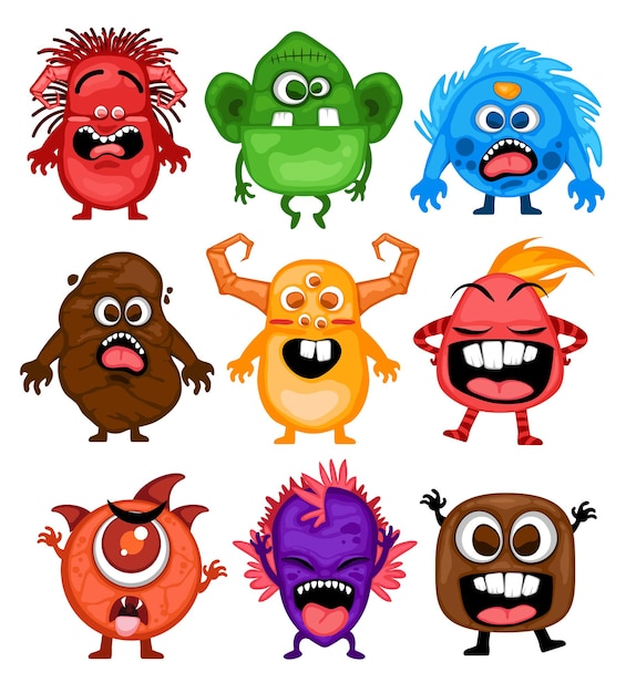 Beautiful and cute monsters illustration