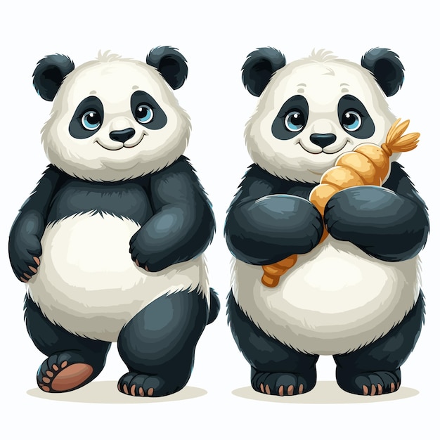 beautiful Cute Panda Vector Cartoon illustration