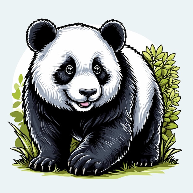 Bella panda vector illustrazione dei cartoni animati