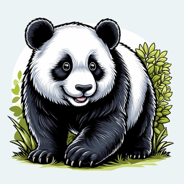 beautiful Cute Panda Vector Cartoon illustration