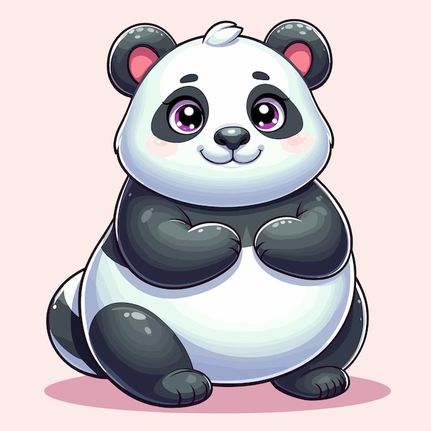 Beautiful cute panda vector cartoon illustration