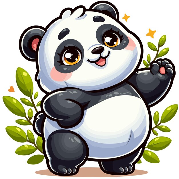 Bella panda vector illustrazione dei cartoni animati