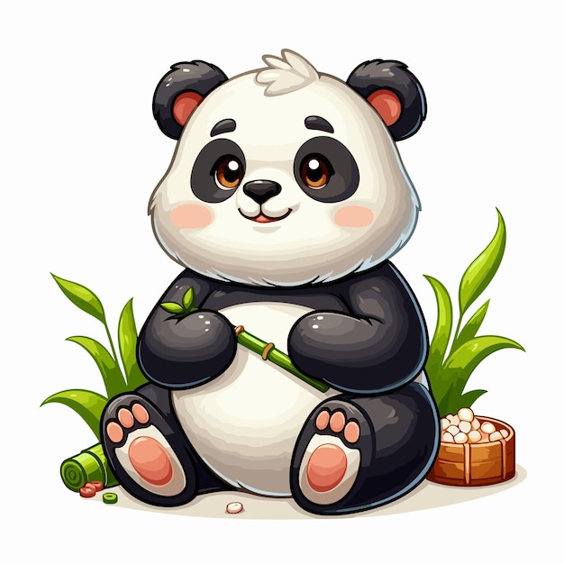 Bella panda vector illustrazione dei cartoni animati