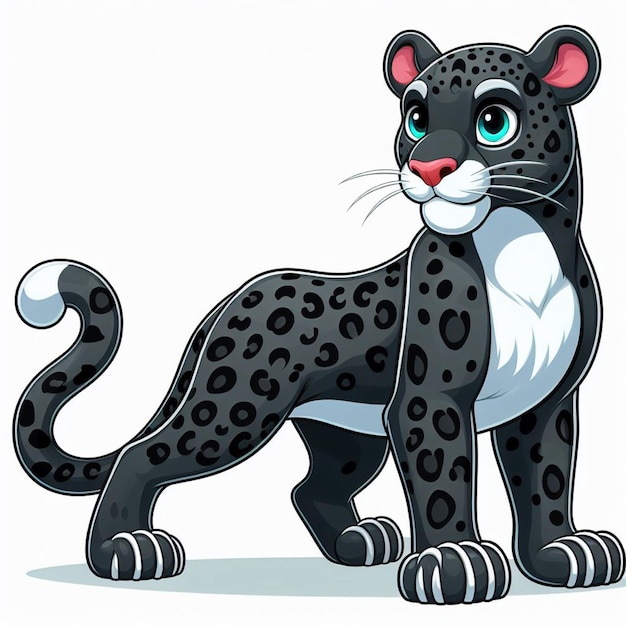 beautiful Cute Panther Vector Cartoon illustration