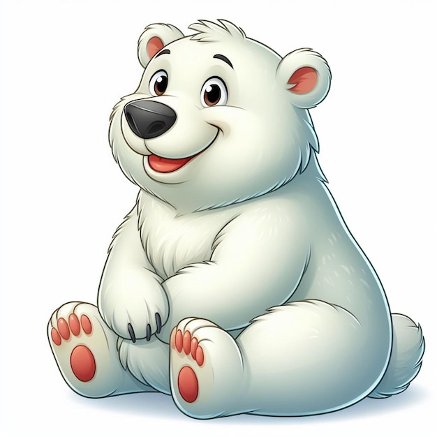 Красивый белый медведь Вектор Иллюстрация мультфильма