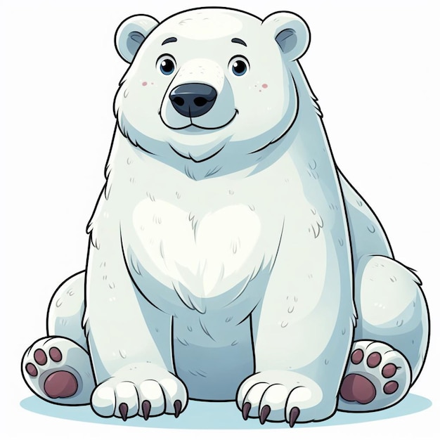 beautiful Cute Polar Bear Vector Cartoon illustration