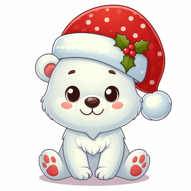 beautiful Cute Polar Bear Vector Cartoon illustration