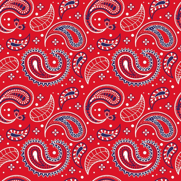 Modello senza cuciture di bella bandana paisley rosso scuro