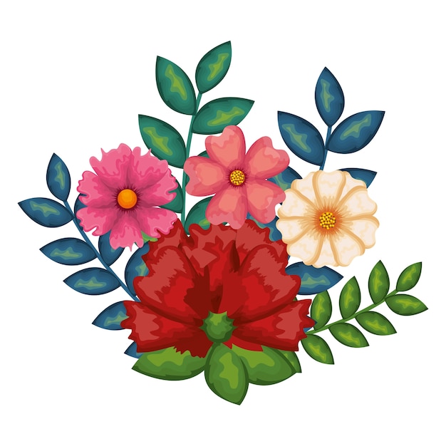 Vector beautiful decoration floral icon