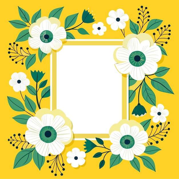 Vector beautiful decorative colorful hand draw floral flower frame