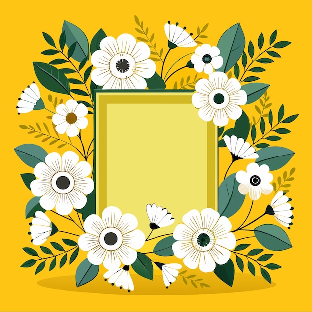 Vector beautiful decorative colorful hand draw floral flower frame