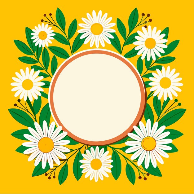 Vector beautiful decorative colorful hand draw floral flower frame