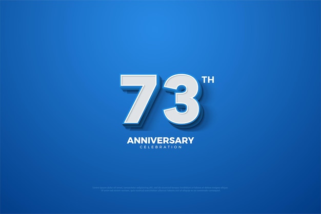 Vector beautiful and delicately shaded celebratory numbers for 73rd anniversary