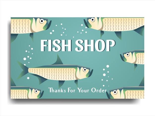 Beautiful design of the gift card for the fish shop