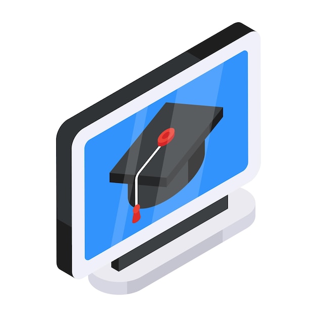A beautiful design icon of online education