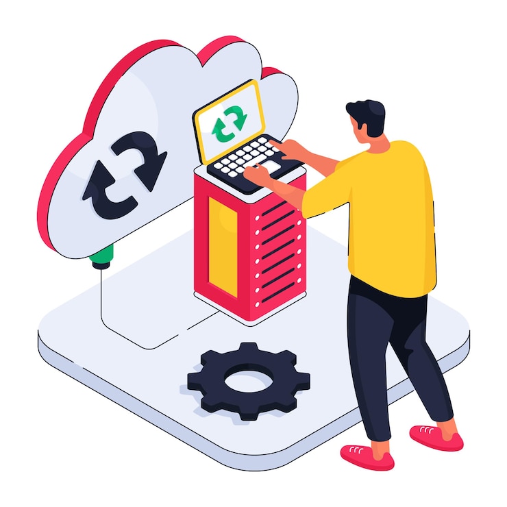Vector a beautiful design illustration of cloud update