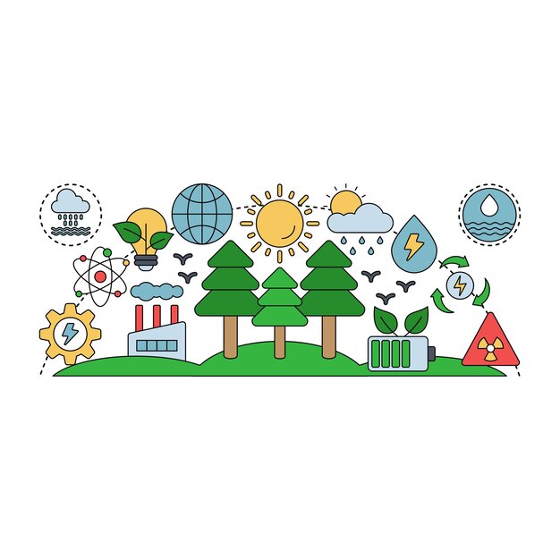 Vector a beautiful design illustration of ecology
