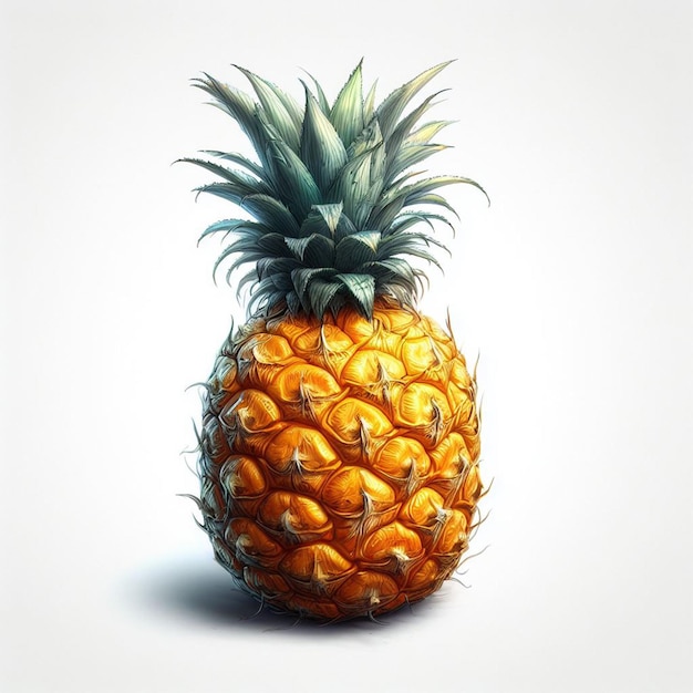 Vector beautiful detailed sweet fresh colorful healthy pineapple vector art illustration wallpaper drawing