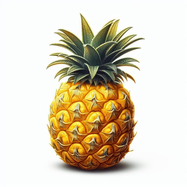 Vector beautiful detailed sweet fresh healthy pineapple vector illustration