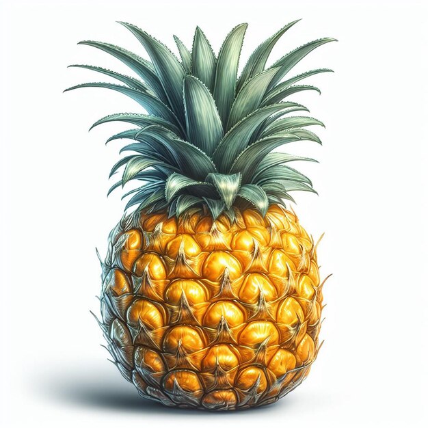 Bella dettagliata dolce fresco sano ananas vettore illustrazione