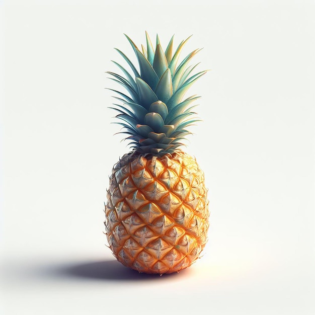 Vector beautiful detailed sweet fresh healthy pineapple vector illustration