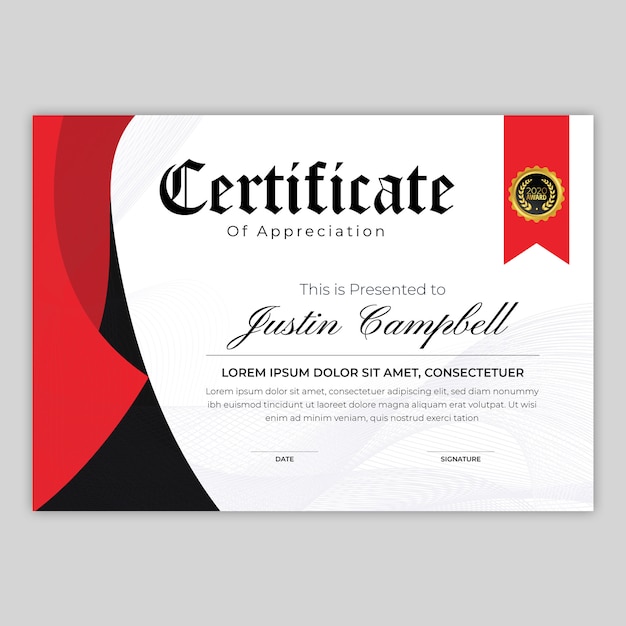 Modello bellissimo certificato di diploma