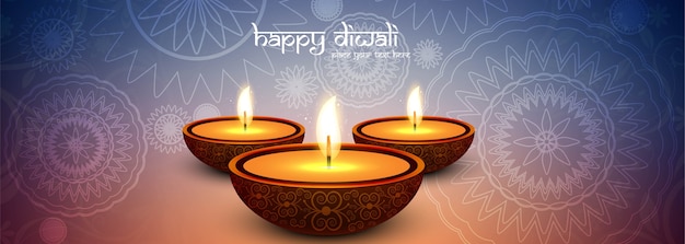 Красивые diwali diya масло лампа фестиваль заголовок фон