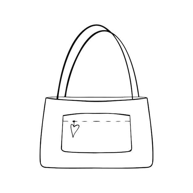 Vector beautiful doodle woman bag great design for stickers fashion journals and for any purposes