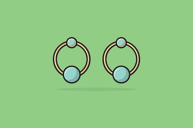 Vector beautiful earrings jewellery for women vector illustration