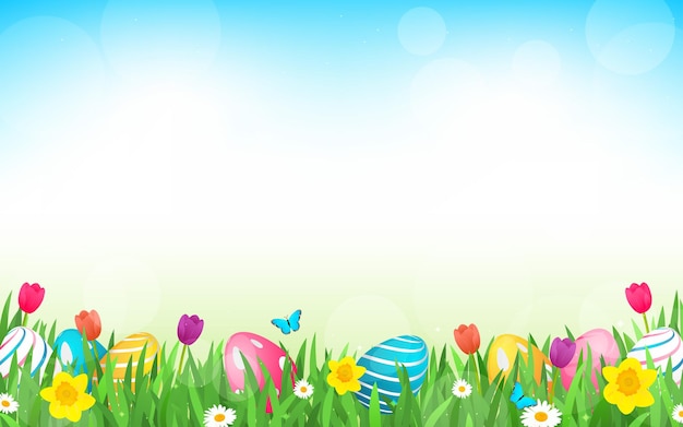 Beautiful Easter Background with copy space