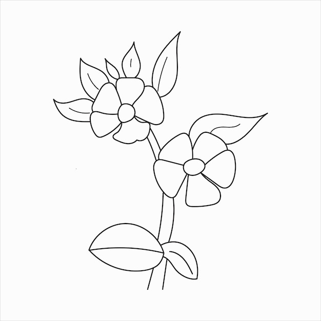 美しい簡単な花の塗り絵子供のためのかわいい教育の花の塗り絵ページ