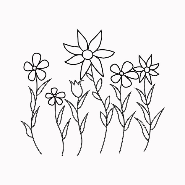 Beautiful Easy Flowers Coloring book For Preschool Children Cute Educational Flowers Coloring Page