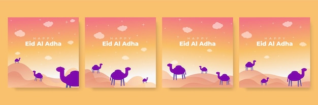 Bellissimo design del banner del festival di eid al adha. eid al adha celebrazione della festa musulmana