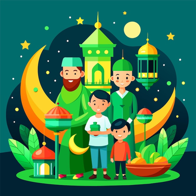 Beautiful eid al fitr illustration