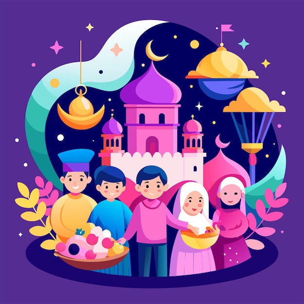 Beautiful eid al fitr illustration