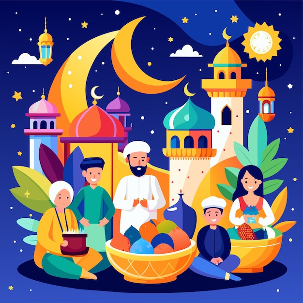 Beautiful eid al fitr illustration