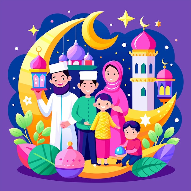 Beautiful eid al fitr illustration